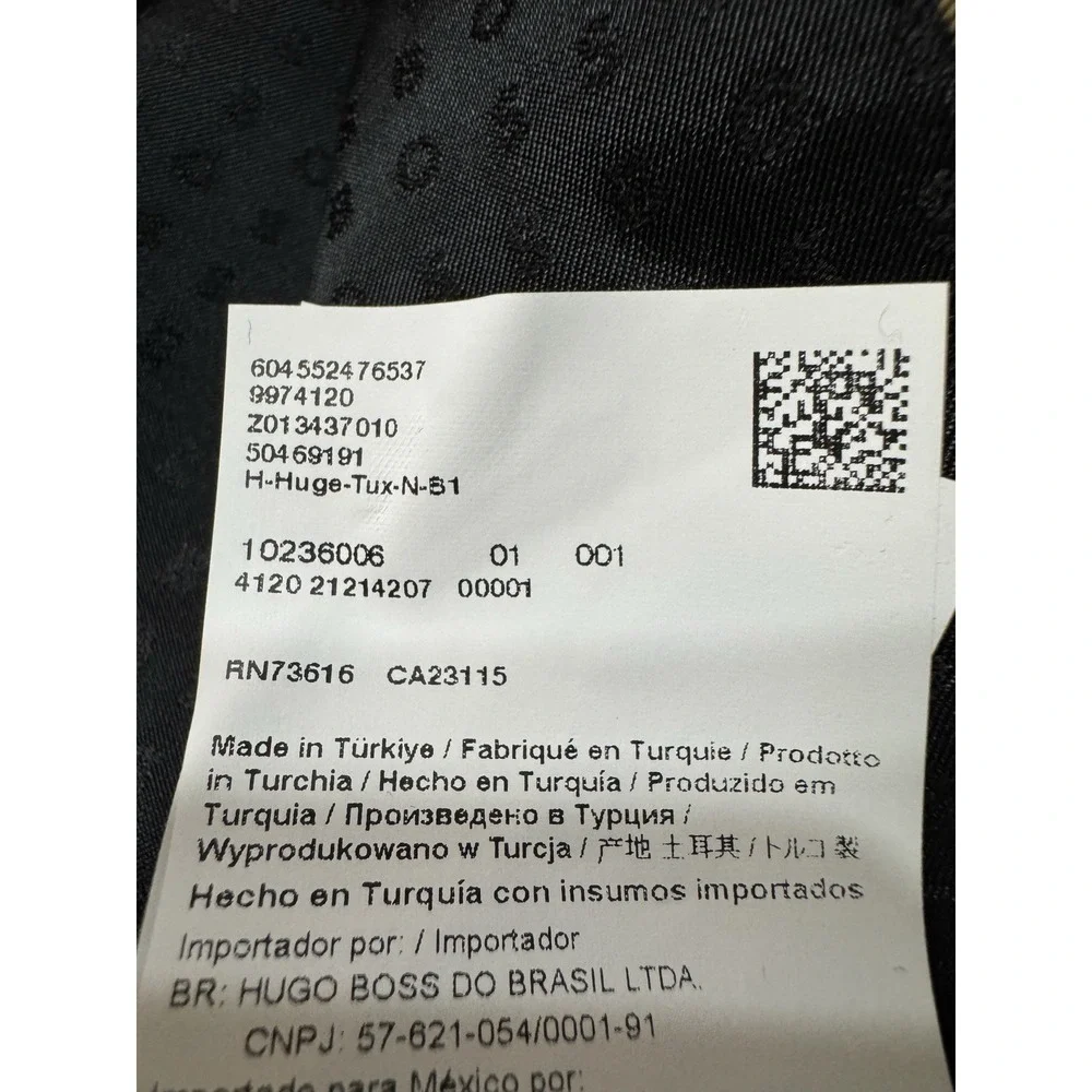 Boss By Hugo Boss Black Tuxedo Jacket 38R Super 120s Wool